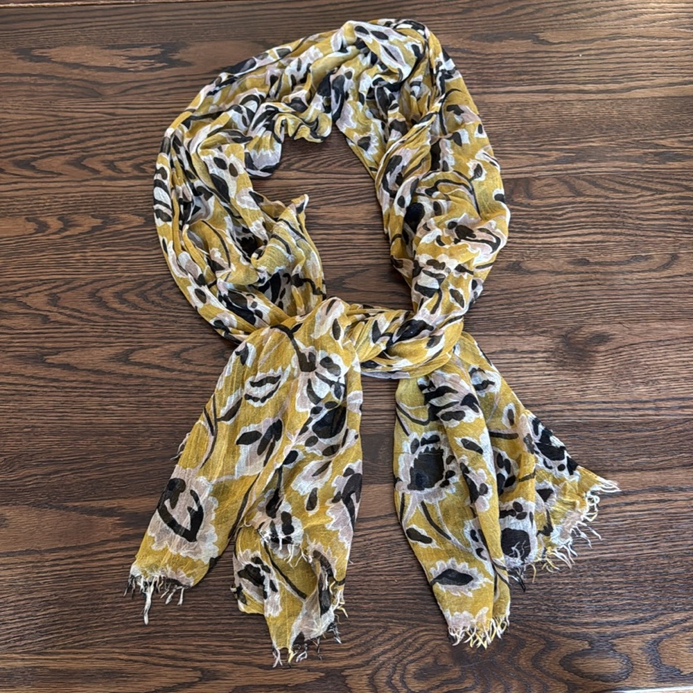 Floral Yellow Scarf